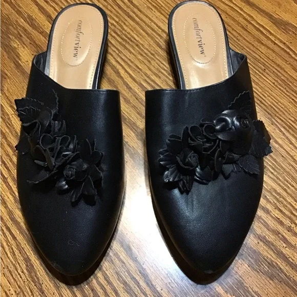 comfortview Shoes Womens Size Black Slip On Mule Comfort View